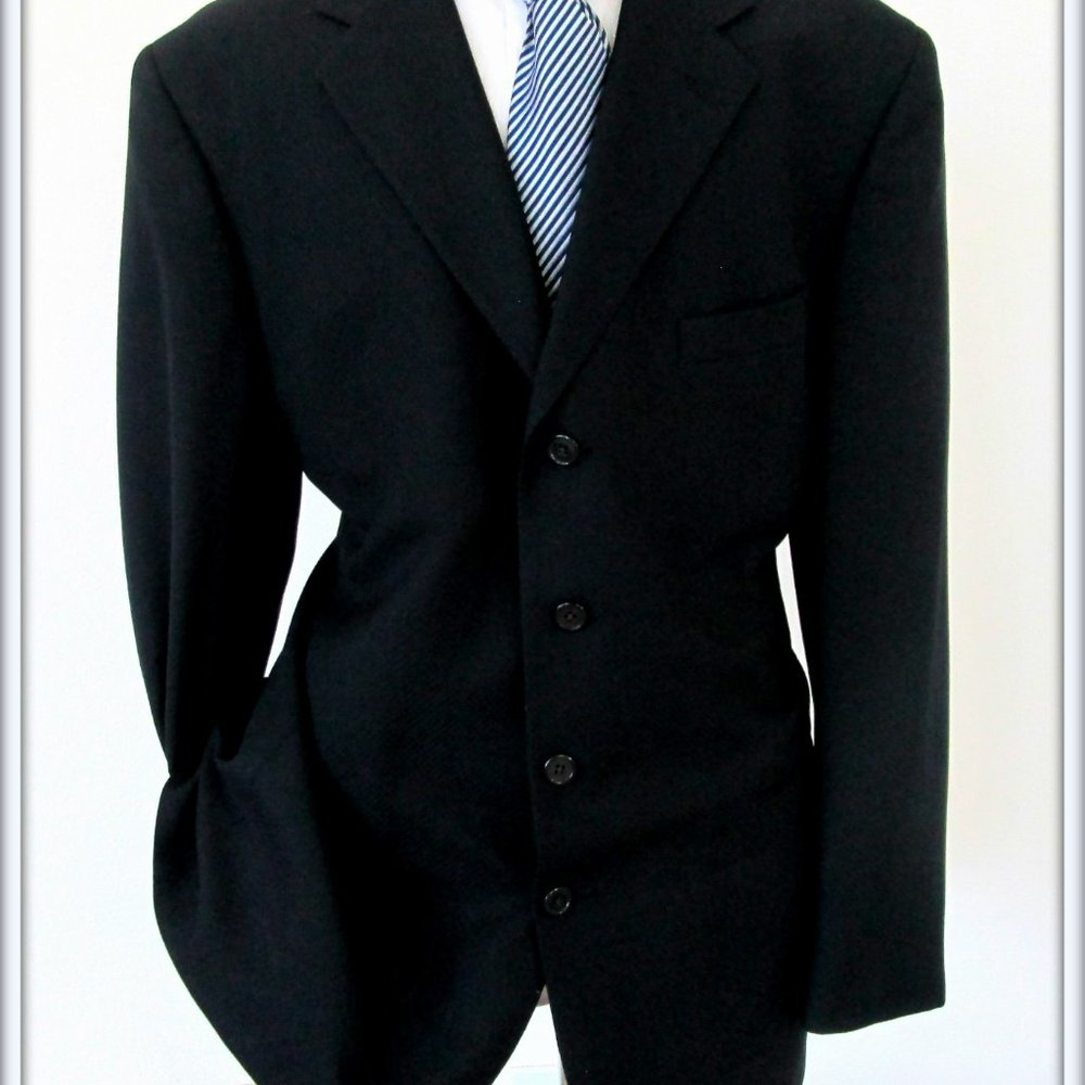 GIVENCHY MONSIEUR MEN DESIGHNER SPORTS JACKET IN SOLID BLACK NON VENT SIZE 46L